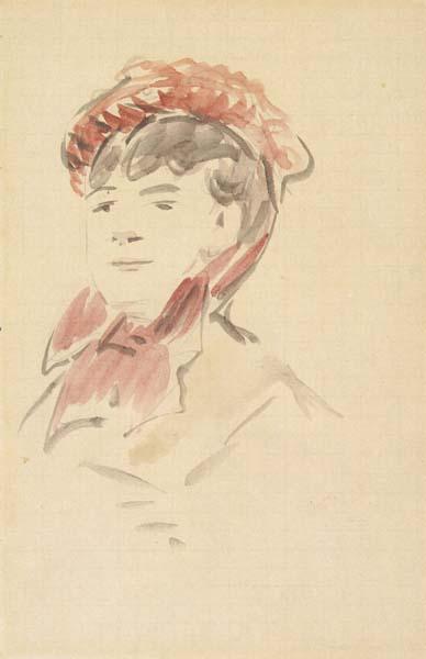 Edouard Manet Femme au chapeau rouge (mk40) oil painting image